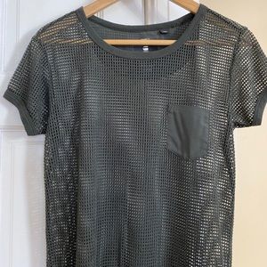 G STAR mesh olive green women’s top
